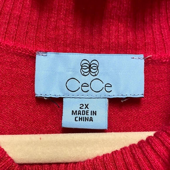 CeCe Magenta Mock-neck Long sleeve sweater Dress - Picture 3 of 3